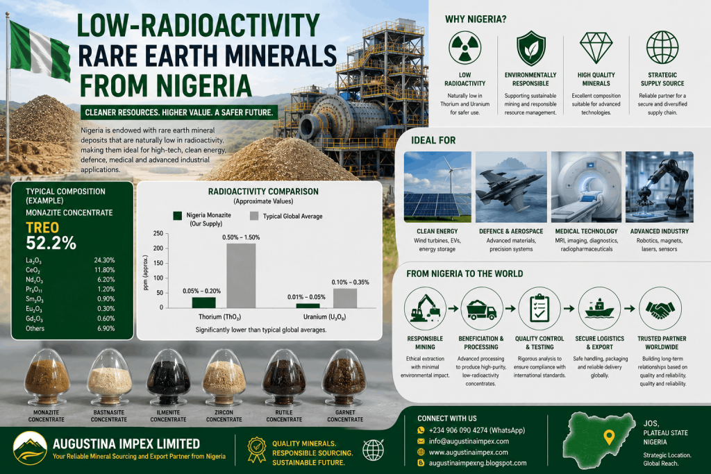 Low-Radioactivity Rare Earth Minerals from Nigeria