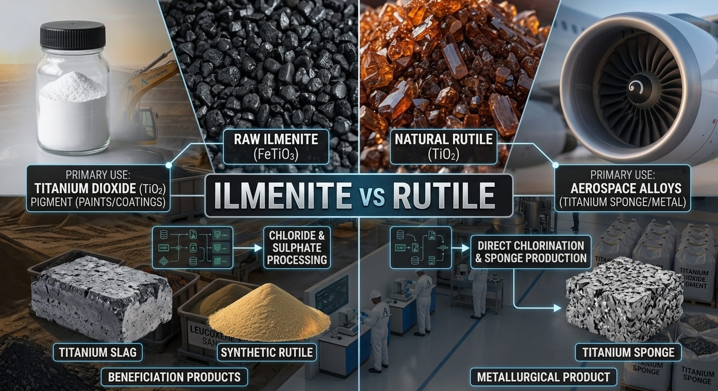 Ilmenite vs Rutile: What's the Difference?
