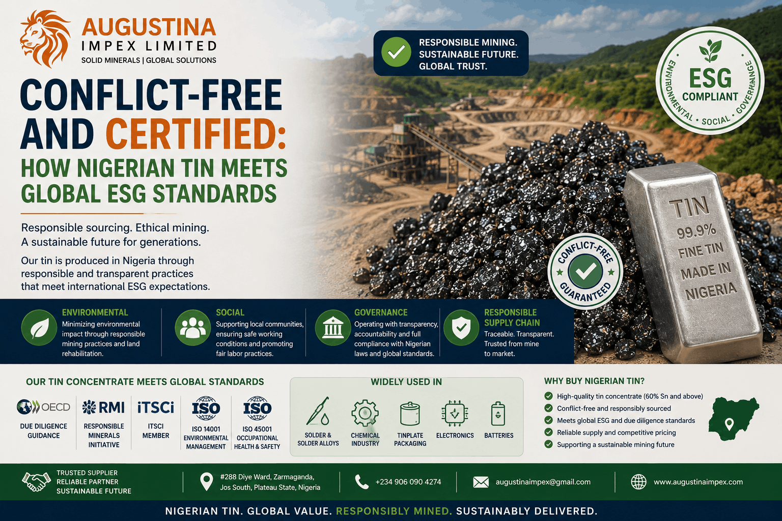 Conflict-Free Nigerian Tin Meets Global ESG Standards